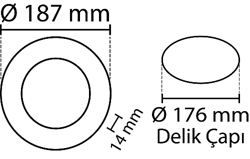 Noas YL10-1500 15W 6500K Beyaz Işık Sıva Altı Slim Led Panel - 2