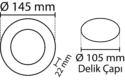 Noas YL11-0600 6+3W Mavi Renk+6500K Beyaz Işık Sıva Altı Slim Led Panel - 2