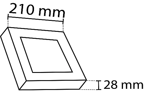 Noas YL15-1801-S 18W 3200K Gün Işığı Siyah Kasa Sıva Üstü Kare Led Panel - 2