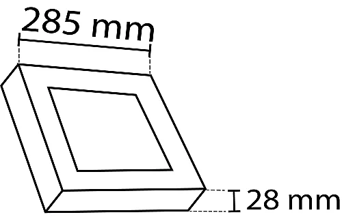 Noas YL15-2400-S 24W 6500K Beyaz Işık Siyah Kasa Sıva Üstü Kare Led Panel - 2