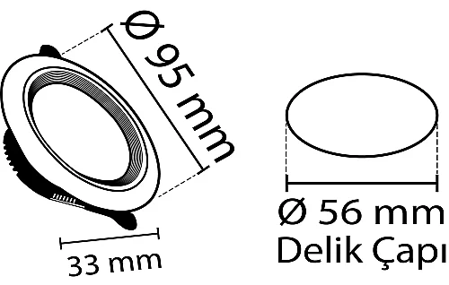 Noas YL38-0531 5W 6500K Beyaz Işık Black + Silver Kasa Sıva Altı Led Spot - 3