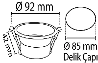 Noas YL60-1910 Nil Siyah Yuvarlak Dekoratif Boş Kasa - 2