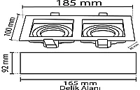 Noas YL60-2361 Amazon Beyaz-Siyah Kare 2'li Dekoratif Boş Kasa - 2