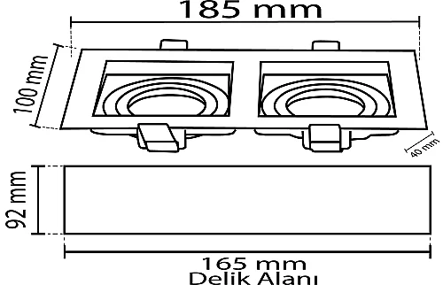 Noas YL60-2363 Amazon Beyaz Kare 2'li Dekoratif Boş Kasa - 2