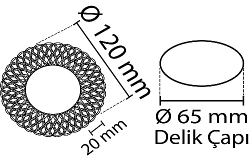 Noas YL65-1657 İkaros 3W 4000K Natural Beyaz Led Çerçeveli Dekoratif Kristal Cam Boş Kasa - 2