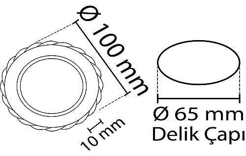 Noas YL65-1697 Karya 3W 4000K Natural Beyaz Led Çerçeveli Dekoratif Kristal Cam Boş Kasa - 3