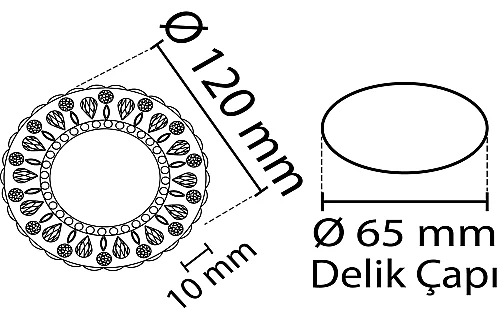 Noas YL65-1717 Lodos 3W 4000K Natural Beyaz Led Çerçeveli Dekoratif Kristal Cam Boş Kasa - 2