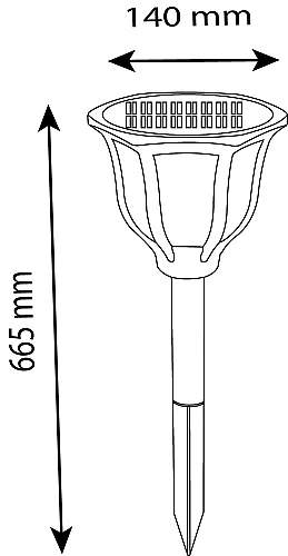 Noas YL74-1011-S 15W 6500K Beyaz Işık Ariel Solar Dekoratif Aplik 1200 Lümen IP65 66,5cm - 3