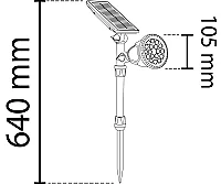 Noas YL74-1502-S 15W 3200K Gün Işığı Solar Bahçe Armatürü IP65 5 Saat Çalışma Süresi - 2