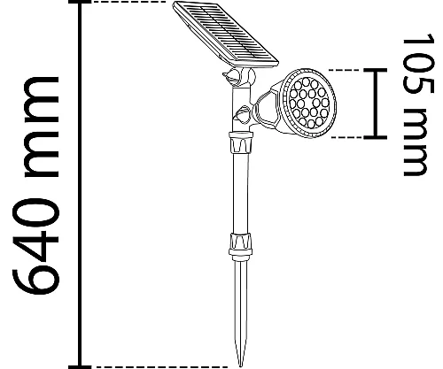 Noas YL74-1505-S 15W Yeşil Işık Solar Bahçe Armatürü IP65 5 Saat Çalışma Süresi - 2