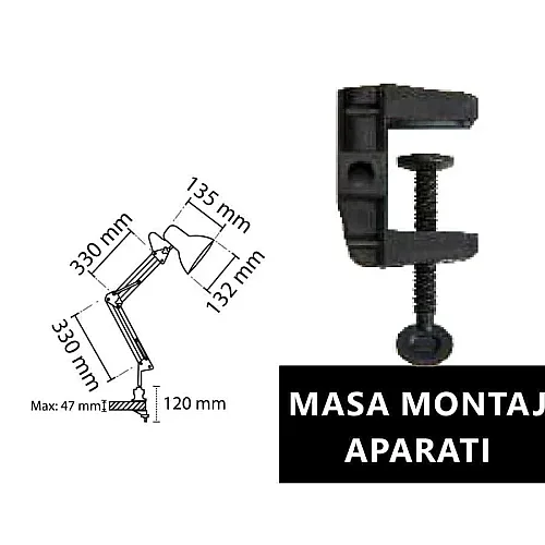 Noas YL86-1311 Köln ( Mengeneli ) E27 Duylu Siyah Masa Lambası - 2