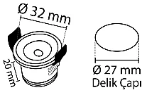 Noas YL94-0151 2W 6500K Beyaz Işık Krom Kasa Yıldız Spot - 2