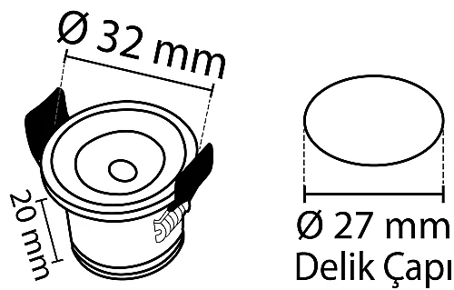 Noas YL94-0152 2W 3200K Gün Işığı Krom Kasa Yıldız Spot - 2