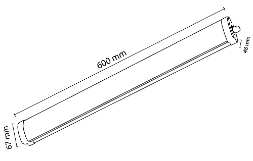Noas YL98-1810 18W 6500K 60 cm Salina Led Etanj Nemli Yer Bant Armatür Beyaz Işık 1800 Lümen IP65 - 2