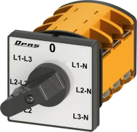 OPAŞ 3V6 M25 - 3X25A 49X49 3 Faz 7 Poz (Ll-0-Ln) Voltmetre Komütatörü - 1