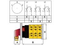 OPAŞ YPK XL305 M25 - 3X25A 48X48 3 Faz (Trifaze) Kutup Değştirici Mandaldan Kilitli Şalter - 2