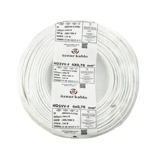 Öznur H05VV-F 4X0,75 mm² Beyaz Renk TTR Kablo - 1
