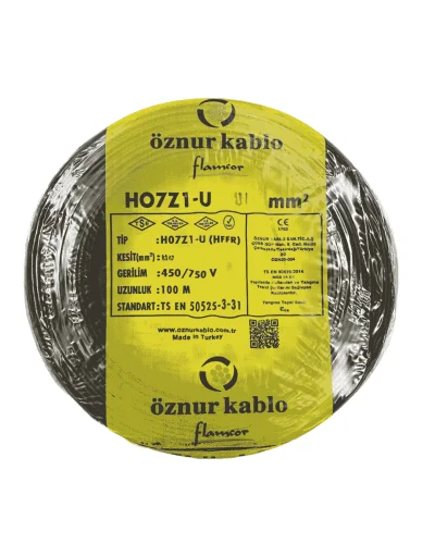 Öznur H05Z1-K 1X1 mm² Siyah Renk NYAF Halogen Free Kablo - 1