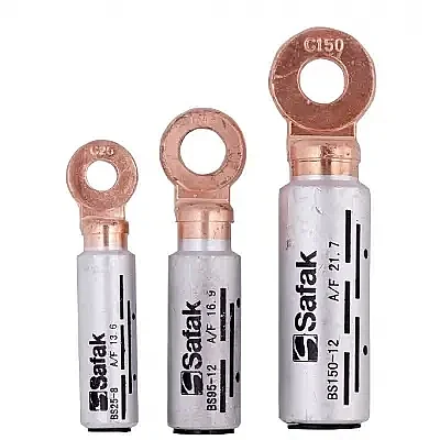 Şafak Elektrik BS2 18512 185mm M12 Dın Normu Bimetal Bakır-Alm Kablo Pabucu - 1
