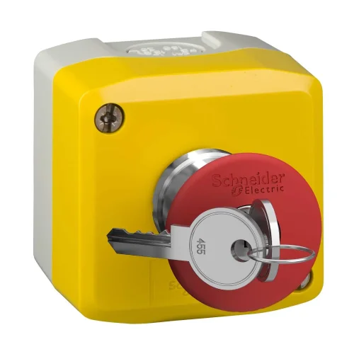 Schneider Electric XALK188 Sarı İstasyon 1 Kırmızı Mantar Kafa Buton Ø40 Anahtarla Bırakılan 1NK - 1