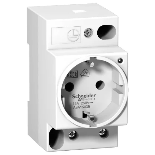 Schneider Electric A9A15035 Ray Tipi Topraklı Priz Ledli 2P+E - 1