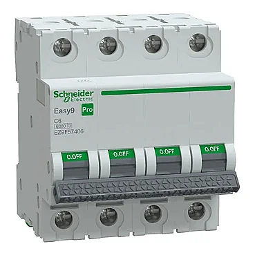 Schneider Electric EZ9F57406 4P 6A C Tipi Otomatik Sigorta - 1