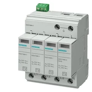 Siemens 5SD7464-1 C Sınıfı 4 Kutuplu Enversör Kontaklı TT Ve TN-S Sistemleri İçin 3+1 Devreli Aşırı Gerilim Sınırlayıcısı Parafudr - 1