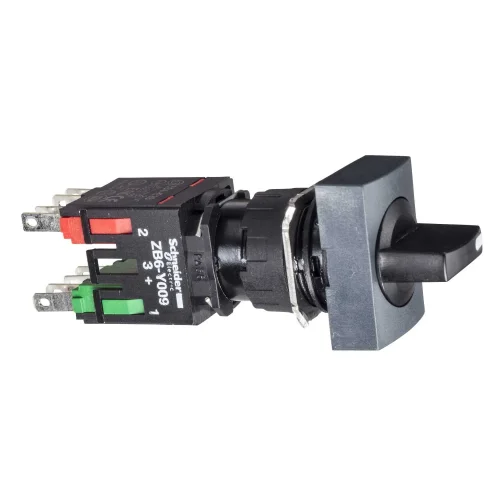 Schneider Electric XB6DD235B Siyah Eksiksiz Dikdörtgen Mandal Buton Ø16 3 Konumlu Sabit 1Na+1Nk - 1