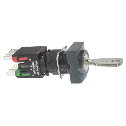 Schneider Electric XB6DGC5B Siyah Eksiksiz Dikdörtgn Mandal Buton Ø16 2 Konumlu Sabit 1Na+1Nk Ronis 200 - 1