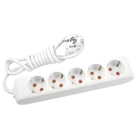 Viko 90113501 5'li Grup Priz Topraklı 1 Metre Beyaz Çocuk Korumalı - 1