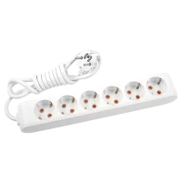 Viko 90113605 6'lı Grup Priz Topraklı 5 Metre Beyaz Çocuk Korumalı - 1