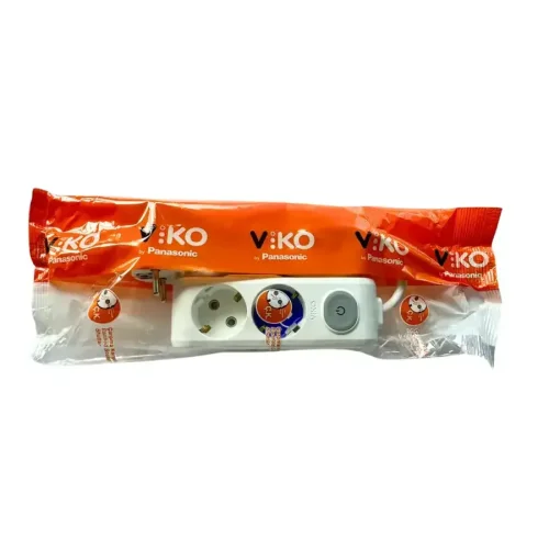 Viko 90117202 2'li Grup Priz Anahtarlı Topraklı 2 Metre Beyaz Çocuk Korumalı - 2