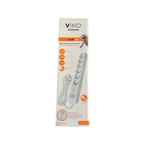 Viko 90117631 6'lı Topraklı Akım Korumalı Grup Priz - 2