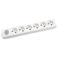 Viko 90119600 6'lı UPS Priz Anahtarlı Topraklı Beyaz Çocuk Korumalı - 1