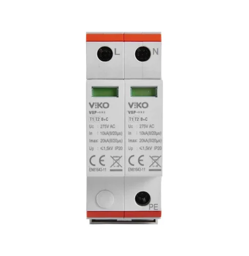 Viko VSP-2/50/B+C 2 Fazlı 50kA 275V AC B+C Sınıfı Modüler Parafudr - 2