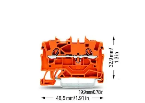 Wago 2001-1202 2,5 mm² Turuncu 2 İletkenli Ray Klemens - 2