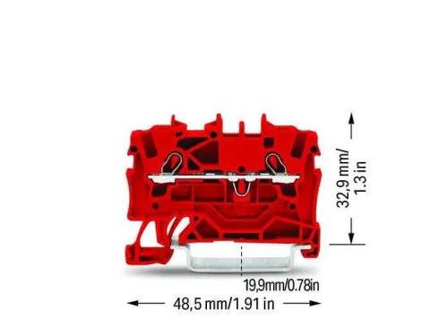 Wago 2001-1203 2,5 mm² Kırmızı 2 İletkenli Ray Klemens - 2