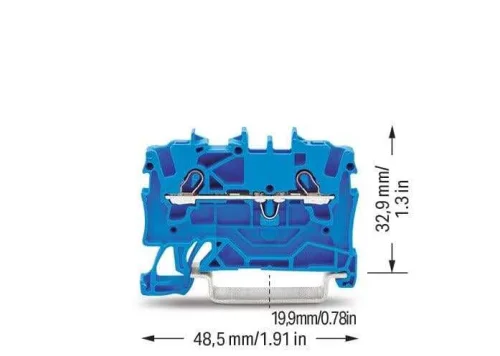 Wago 2001-1204 2,5 mm² Mavi 2 İletkenli Ray Klemens - 2