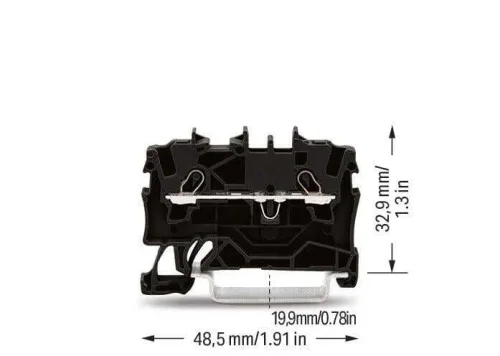 Wago 2001-1205 2,5 mm² Siyah 2 İletkenli Ray Klemens - 2