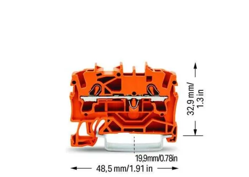 Wago 2002-1202 4 mm² Turuncu 2 İletkenli Ray Klemens - 2