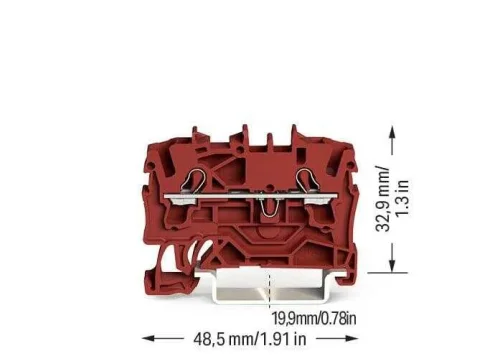 Wago 2002-1203 4 mm² Kırmızı 2 İletkenli Ray Klemens - 2
