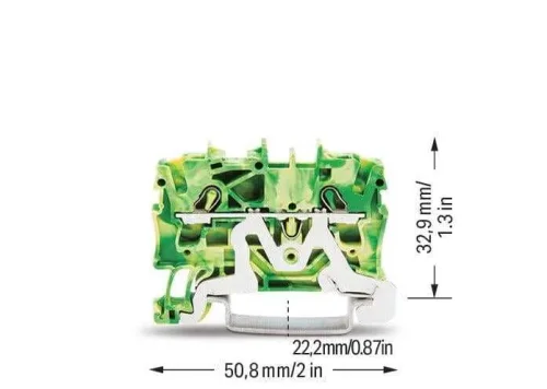 Wago 2002-1207 4 mm² Sarı-Yeşil 2 İletkenli Topraklı Klemens - 2