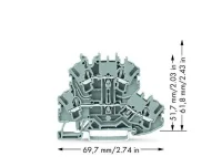 Wago 2002-2201 4 mm² Gri İki Katlı Klemens - 2