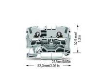 Wago 2004-1201 6 mm² Gri 2 İletkenli Ray Klemens - 2