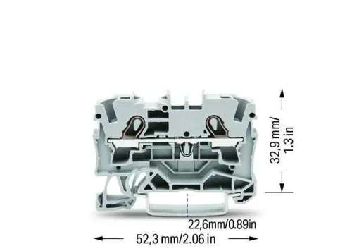 Wago 2004-1201 6 mm² Gri 2 İletkenli Ray Klemens - 2
