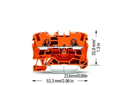 Wago 2004-1202 6 mm² Turuncu 2 İletkenli Ray Klemens - 2