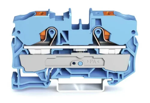 Wago 2210-1204 10 mm² Mavi Butonlu 2 İletkenli Ray Klemens - 1