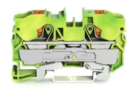 Wago 2210-1207 10 mm² Sarı-Yeşil Butonlu 2 İletkenli Topraklı Klemens 