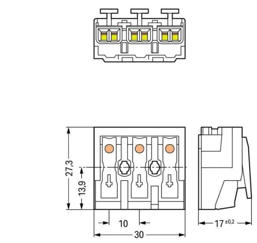 Wago 294-4003 3 Kutuplu Aydınlatma Tarafı: Tek Damarlı İletkenle, Enst. Tarafı: Tüm İletken Tipleri İçin Maks. 2,5 mm² Beyaz - 3