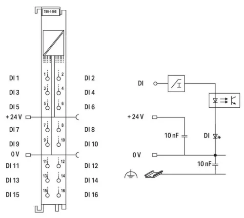 Wago 750-1405 16 Kanallı Dijital Giriş 24 Vdc 3 Ms - 3
